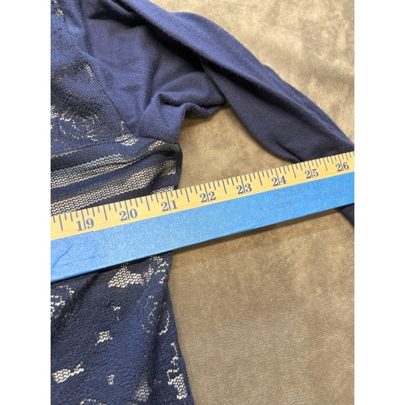 Lane Bryant Floral Lace Long Sleeve Top, Plus Size, Navy Blue Blouse‎ 14/16 - Picture 4 of 4